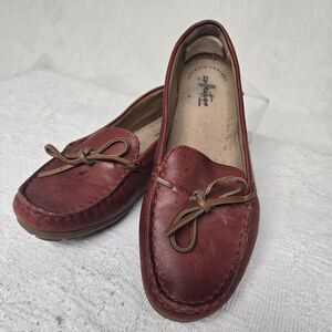 Clarks Red Leather Moccasin Loafer 8.5 Comfort Gilmore Girls Friends Driving